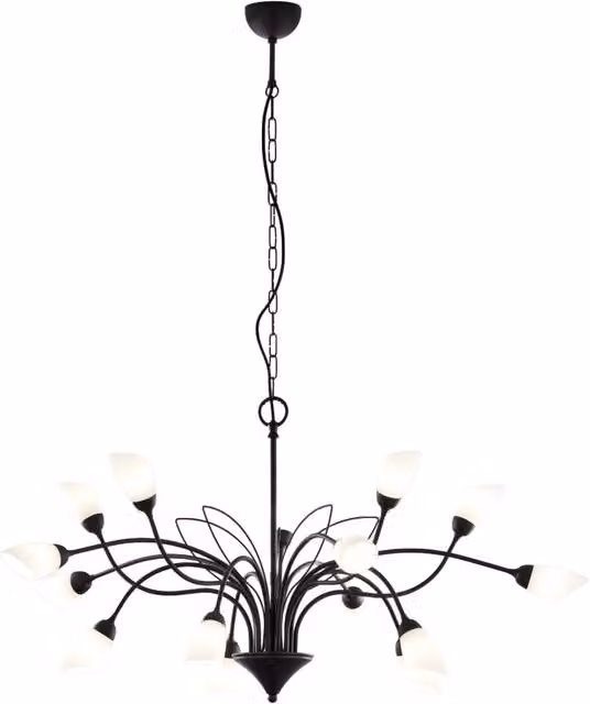 Lampadario GLORIOSA Jupiter nero opaco 15xG9 a catena