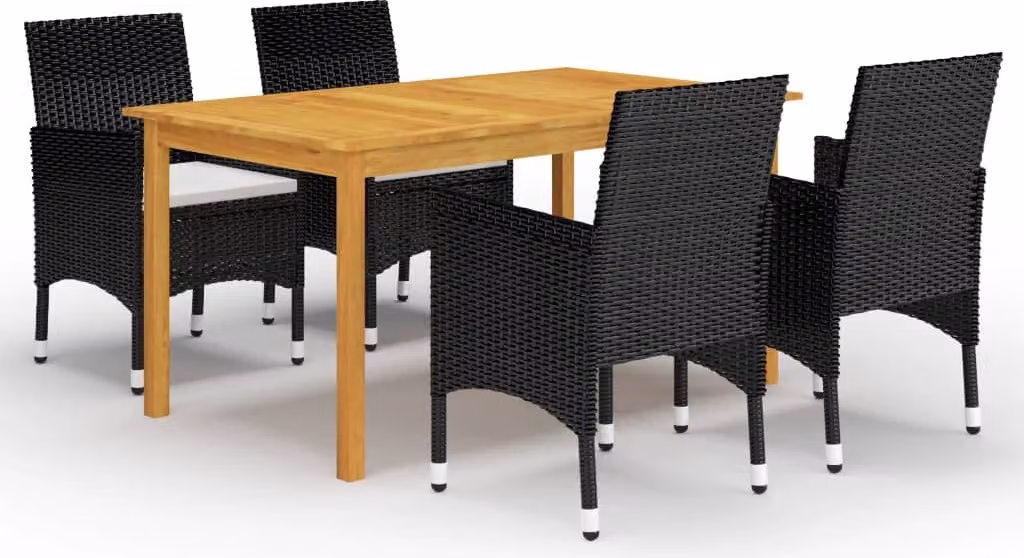 Maison Exclusive - Set da pranzo da giardino 5 pezzi nero