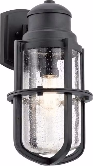 Applique esterna Suri Kichler nero E27 vetro bolle