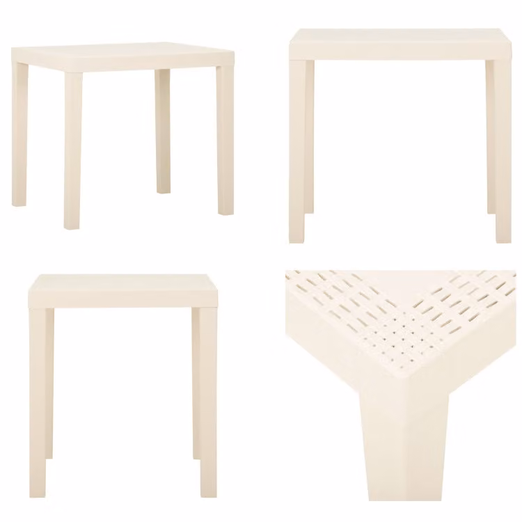 vidaXL Tavolo da giardino bianco 79x65x72 cm in plastica - Tavolo da giardino - Tavoli da giardino - Tavolo - Tavoli