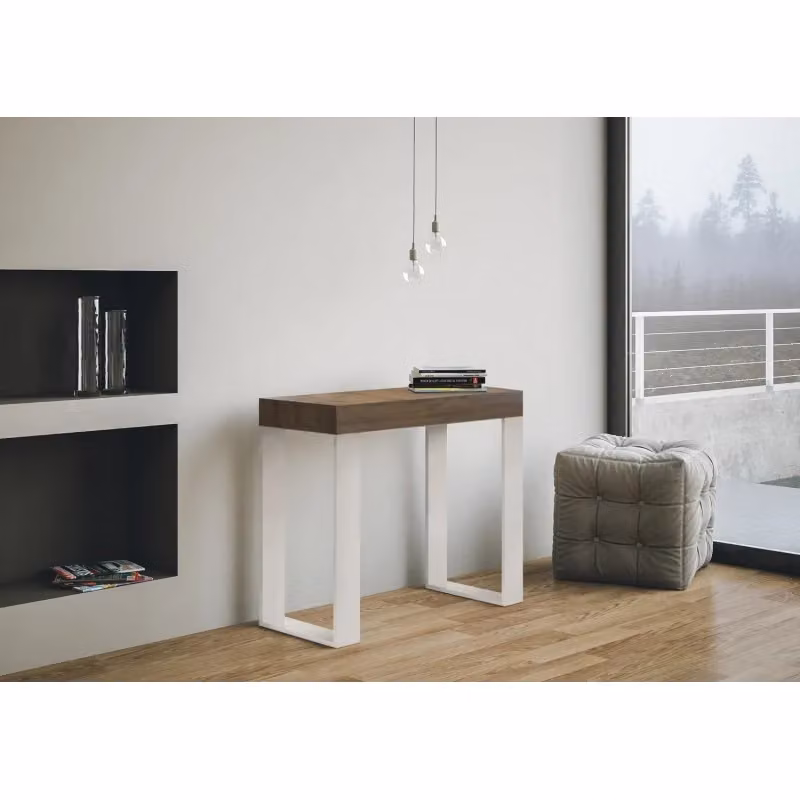 Consolle allungabile Itamoby Bianco e Cemento L/P: 90 x 40/300 cm – 2