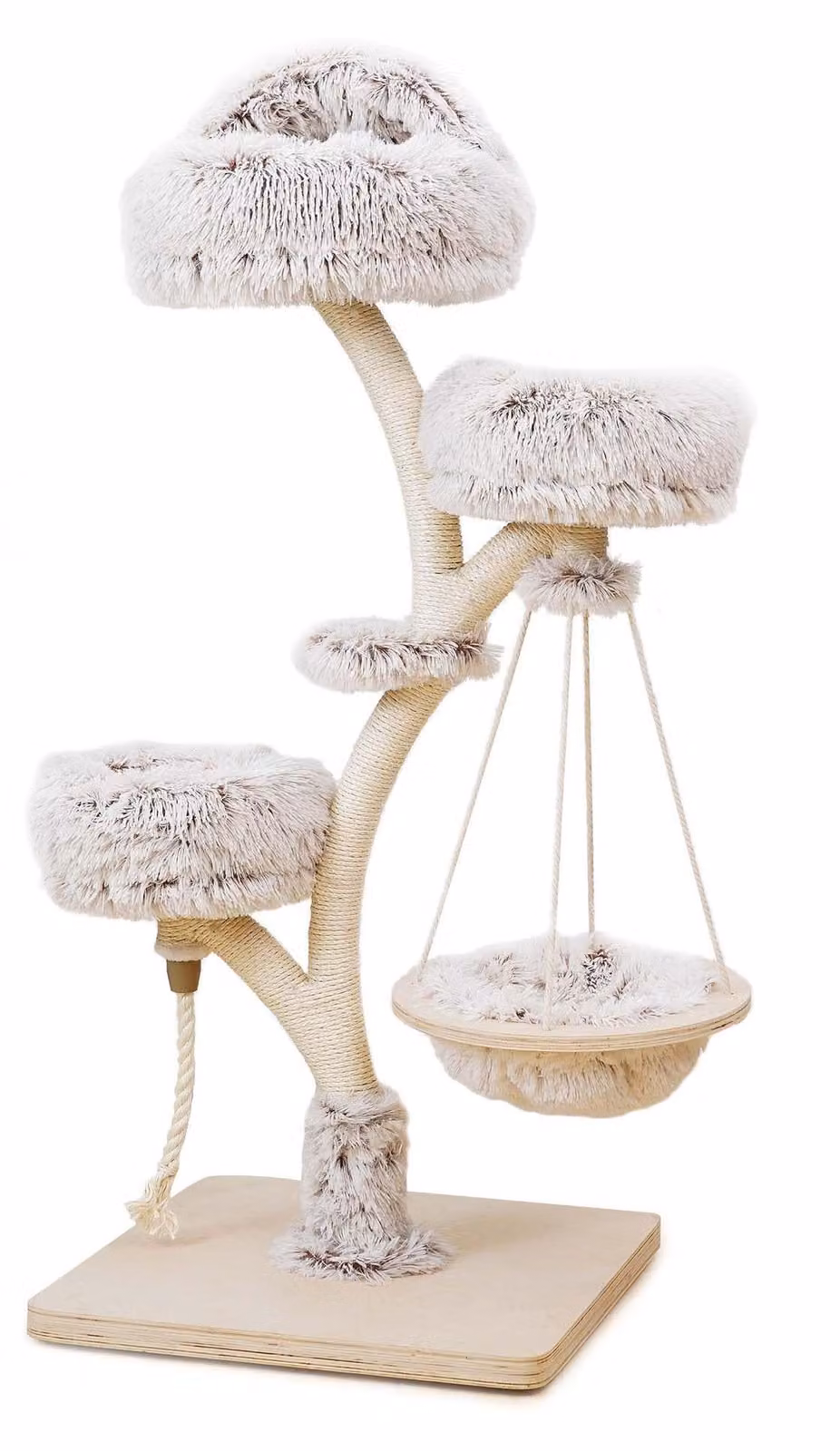 Albero per gatti con rivestimento in peluche e sisal, altezza 130 cm