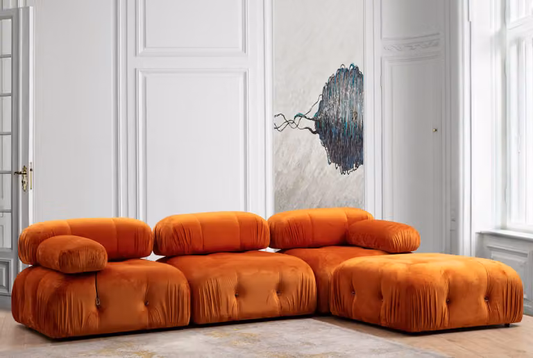 Hanah Home, Bubble- ARE1614, Arancione, Divani letto, Struttura: legno di faggio / pannello truciolare