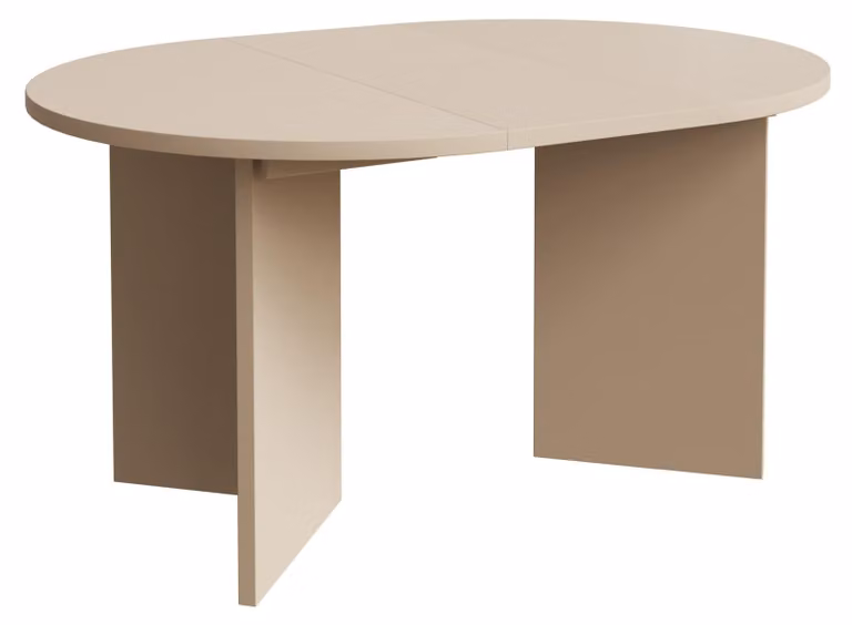 Selsey Ovo - Tavolo da pranzo allungabile, rotondo, 110-190 x 110 cm, cappuccino