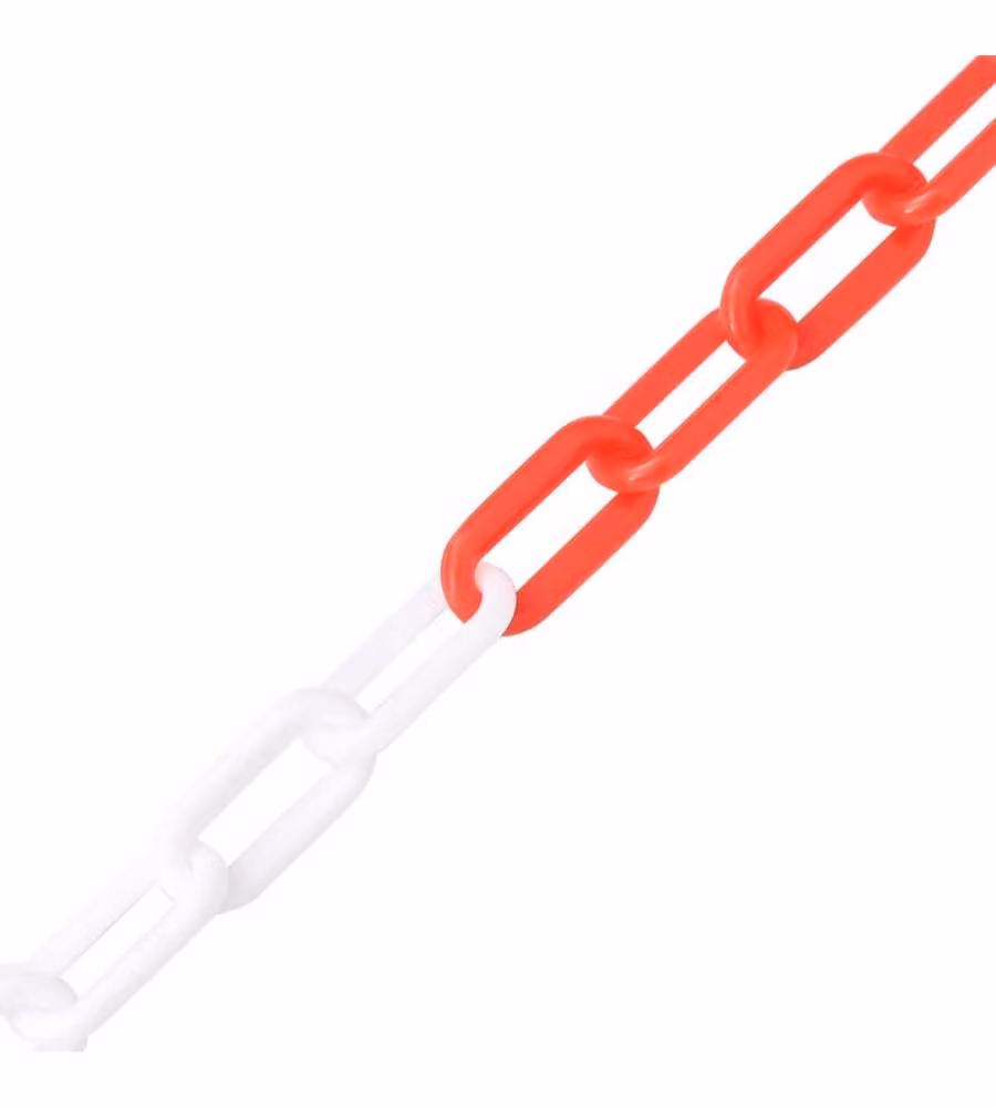 Catena Segnaletica Rossa e Bianca 100 m Ø8 mm in Plastica