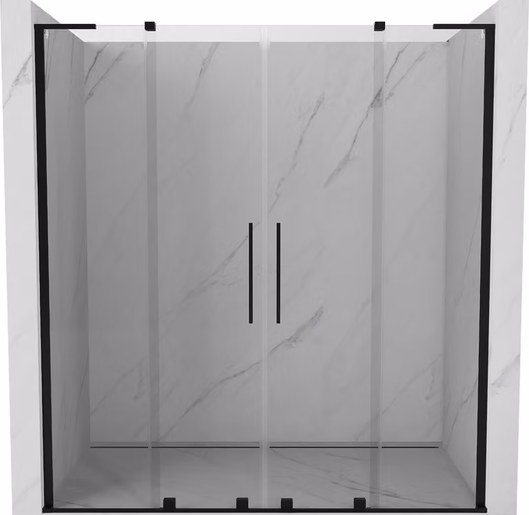 Mexen Velar L Duo Porta doccia scorrevole 180 cm, trasparente, nero - 871-180-003-02-70