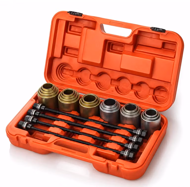 Set-kit estrattore cuscinetti ruota e boccole, utensili per espulsione assiali, strumenti per smontaggio 26 pezzi