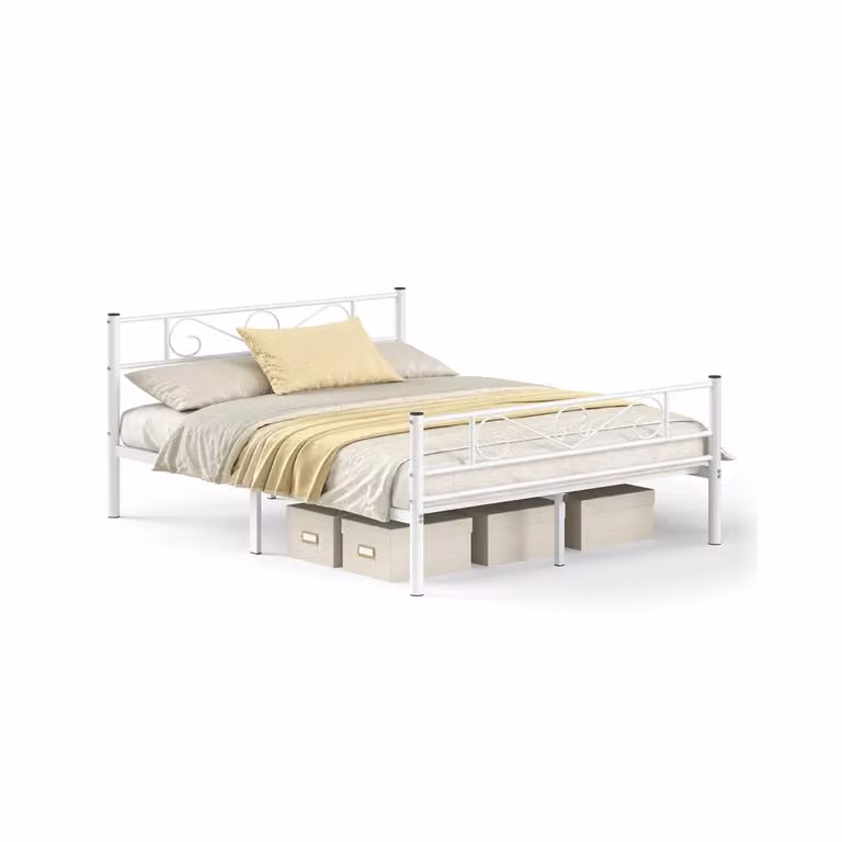 Struttura Letto Singolo in Metallo, Bianco / 200 x 160 cm