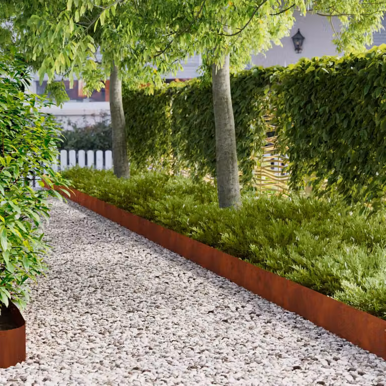 vidaXL Bordura per Prato 10 pz 103 x 20 cm Acciaio Ruggine