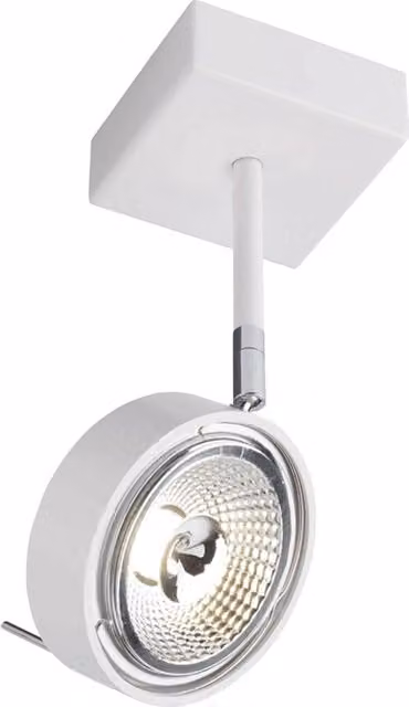 Faretto soffitto quadrato bianco orientabile GU10 18W Shilo Fussa