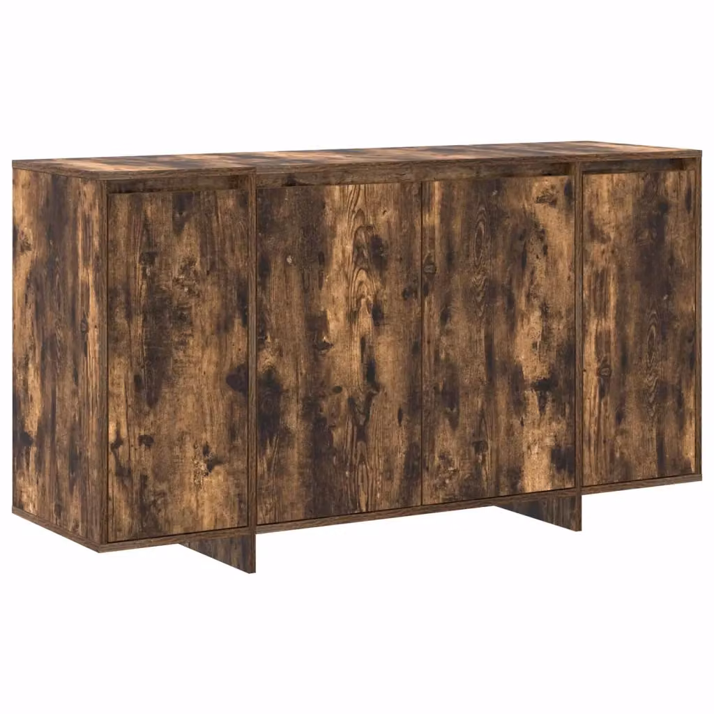 Credenza vidaXL in legno MDF color rovere fumé marrone, stile minimalista, L: 135 cm, P: 41 cm, H: 75 cm – 2