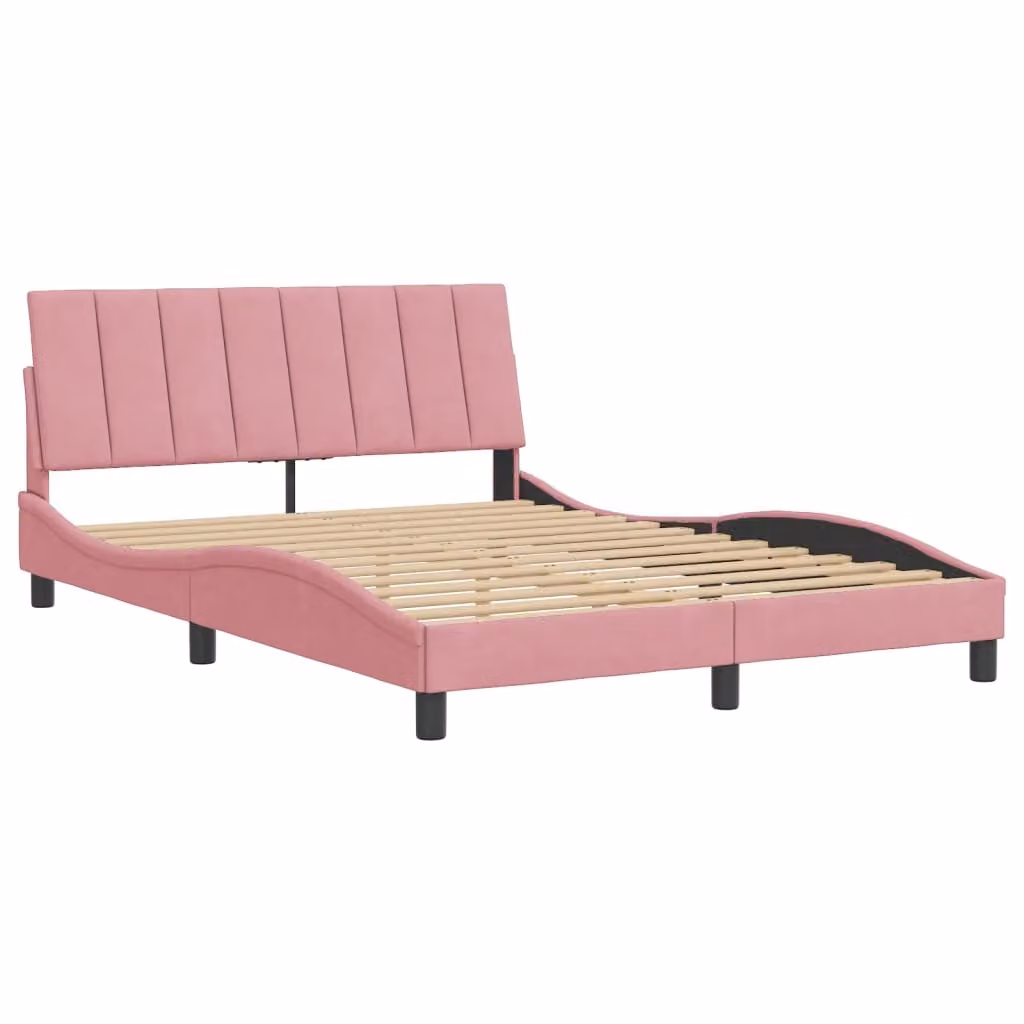 Giroletto senza Materasso Hanko Rosa 140x190 cm in Velluto