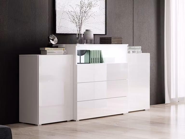 Cassettiera combinata ZORINA – bianco
