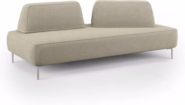Divano modulare Newton Divani.Store con schienali mobili e poggiatesta regolabile, beige, L: 212 cm