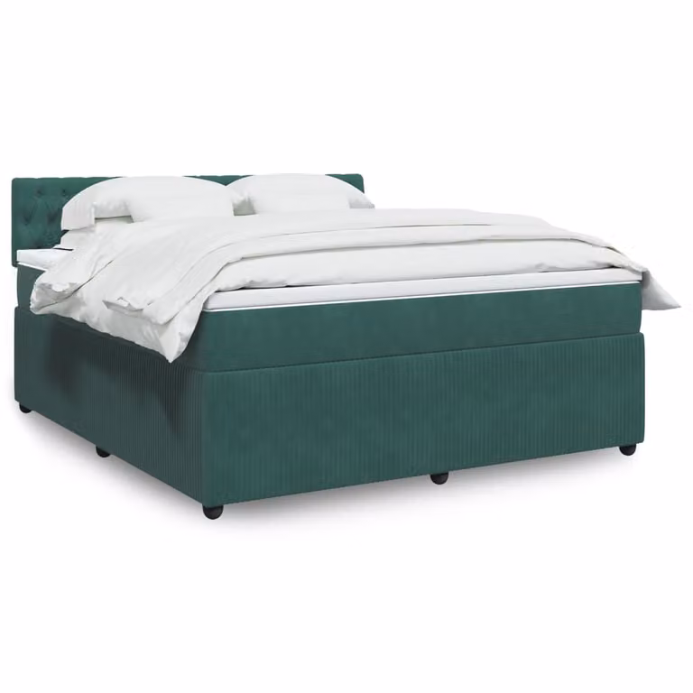Maison Exclusive - Giroletto a Molle con Materasso Verde Scuro 180x200 cm Velluto