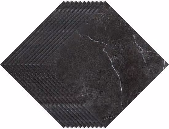 Set di laminati in PVC autoadesivi (88 pezzi, 8 m²) impermeabili e senza giunture per cucina, soggiorno e balcone, marmo nero, 30 x 30 cm