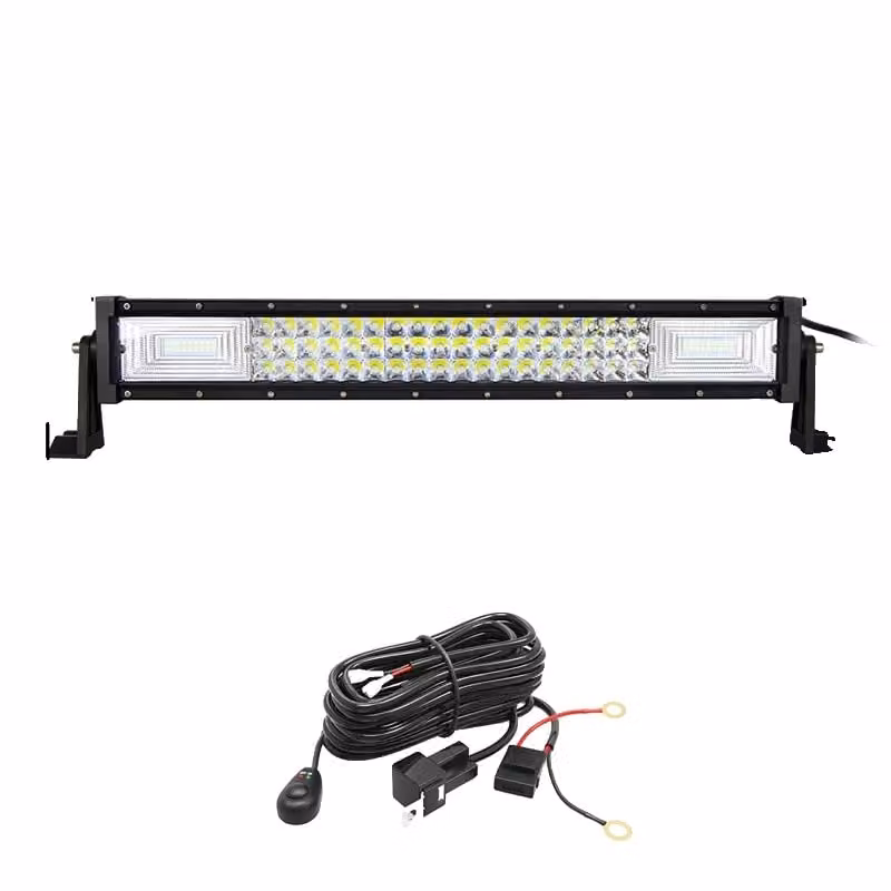 Striscia luminosa a LED per fuoristrada, luminosità di lunga durata a 6000K, design a tre file, filo da 21 pollici da 270 watt