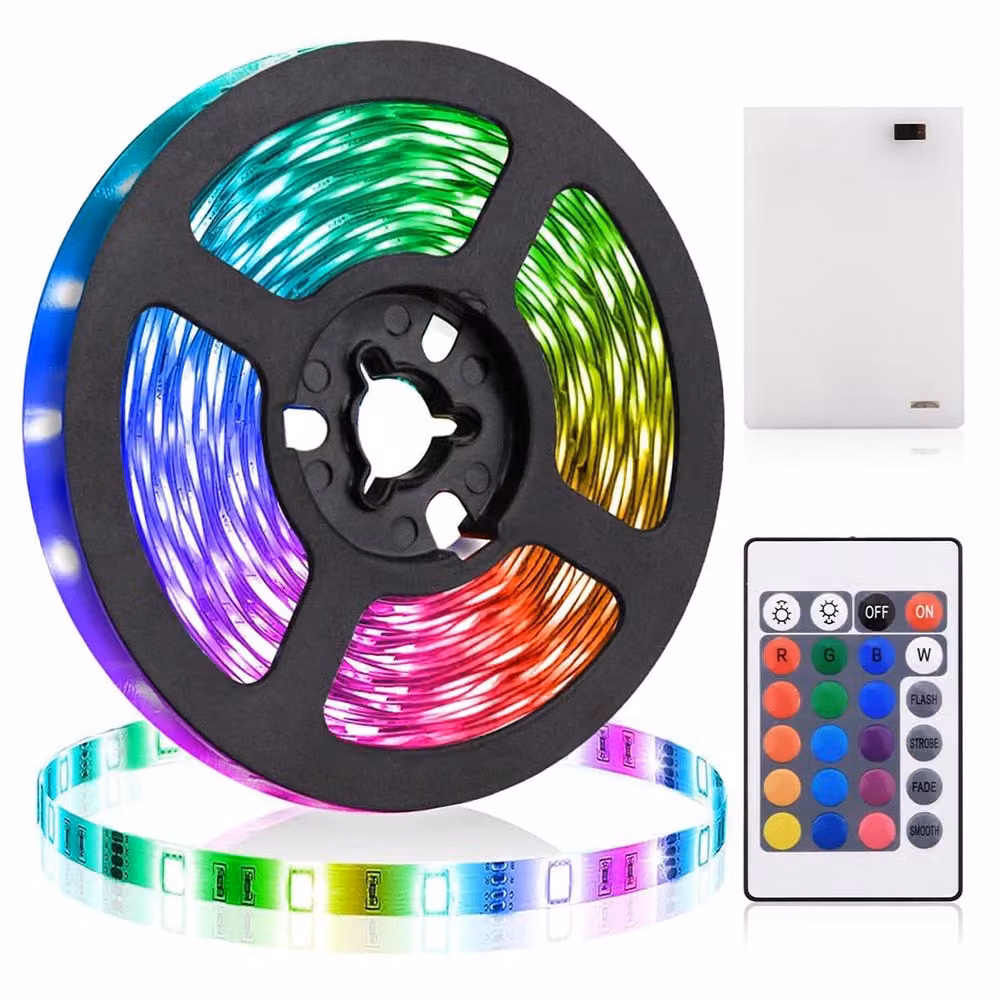100 pezzi strisce LED a batteria Retroilluminazione TV RGB 5050 SMD striscia luminosa cambia colore con telecomando, 4m 240Leds