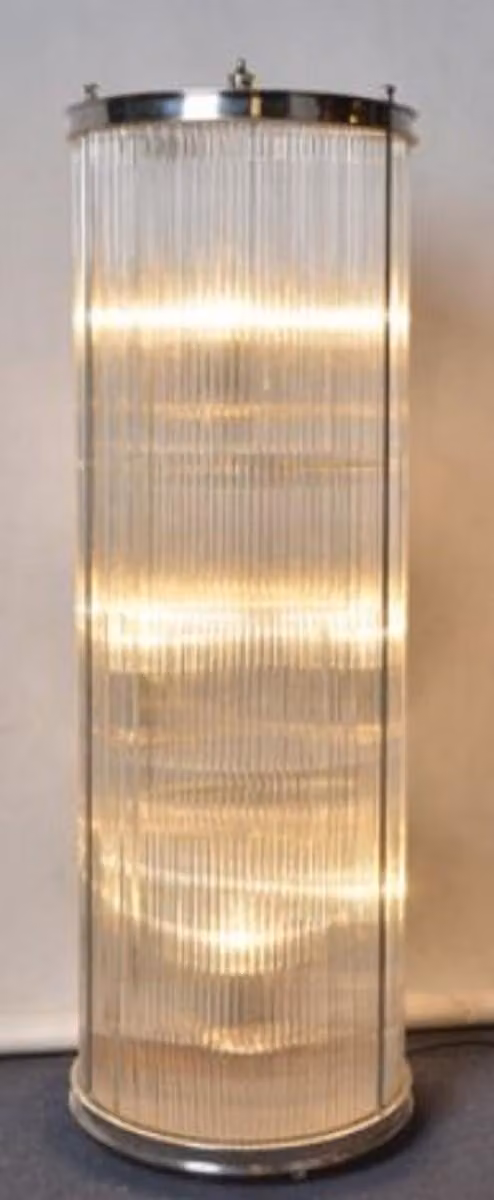 Casa Padrino lampada da terra per soggiorno argento Ø 32 x H. 100 cm - Lampada da terra rotonda