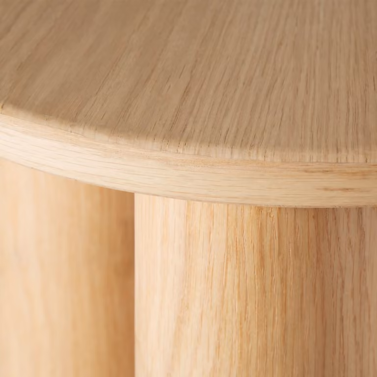 Tavolino rotondo design tectake in legno e MDF, colore beige e marrone, L/P/H: 45.5 x 40 x 40 cm