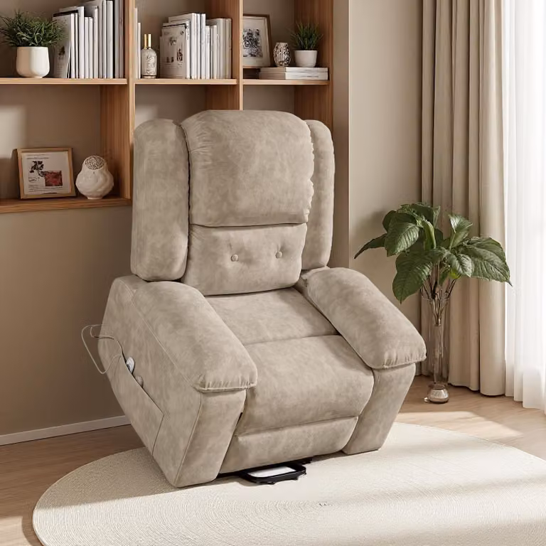 Poltrona reclinabile INONEFT, poltrona TV con supporto per alzarsi e porta USB, poltrona massaggiante con funzione di massaggio e riscaldamento lombare, ideale per soggiorno o camera da letto, colore marrone