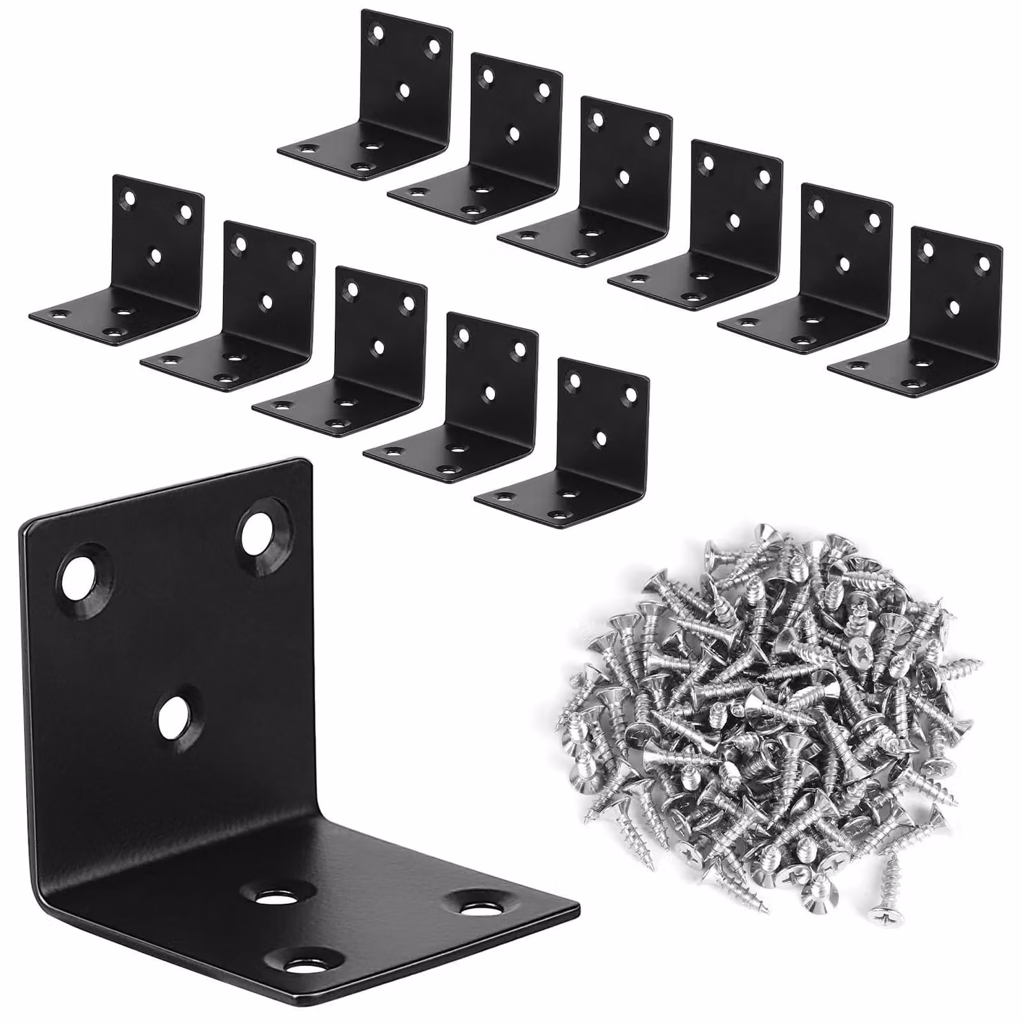Solidchoice - Set di 12 connettori angolari in acciaio inossidabile