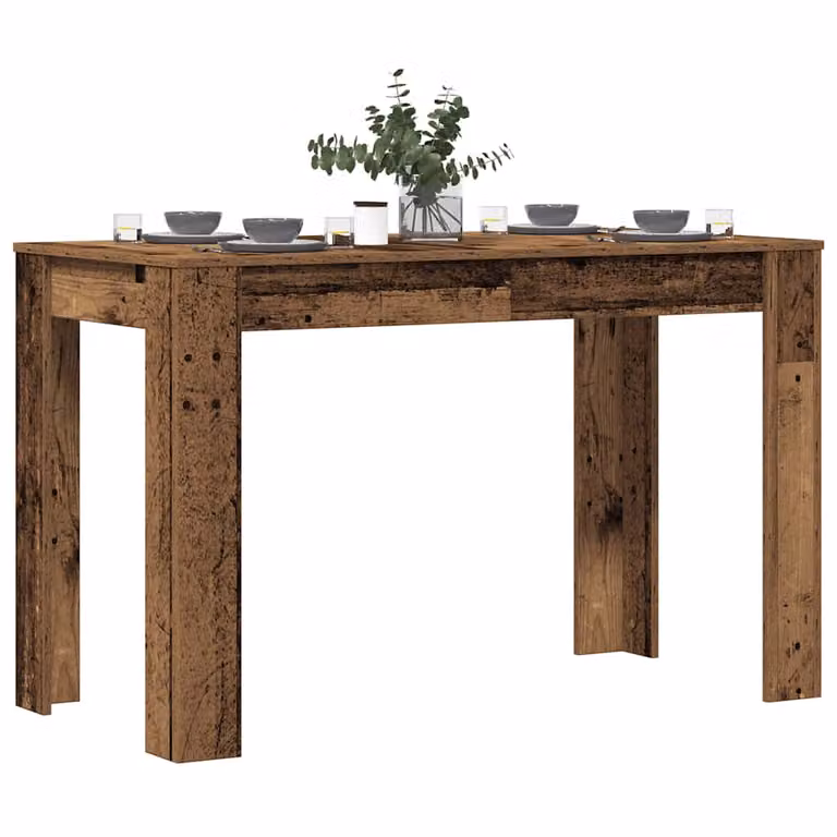 vidaXL Tavolo da Pranzo Rettangolare in Legno e Truciolato Marrone Stile Rustico L: 120 cm, P: 60 cm, H: 76 cm