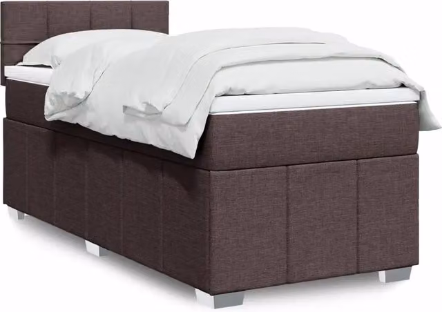 Giroletto a Molle con Materasso Marrone Scuro 100x200cm Tessuto 3286982