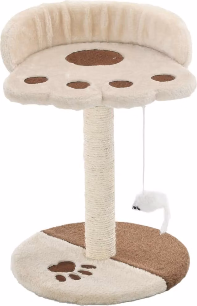 Albero per Gatti con Tiragraffi in Sisal 40 cm Beige e Marrone