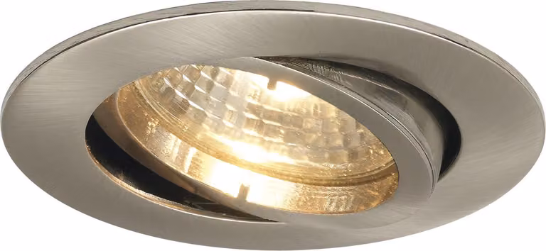 Lampada da incasso a soffitto, rotonda, 230 V, max. 50 Watt, diametro 88 mm, effetto acciaio inossidabile