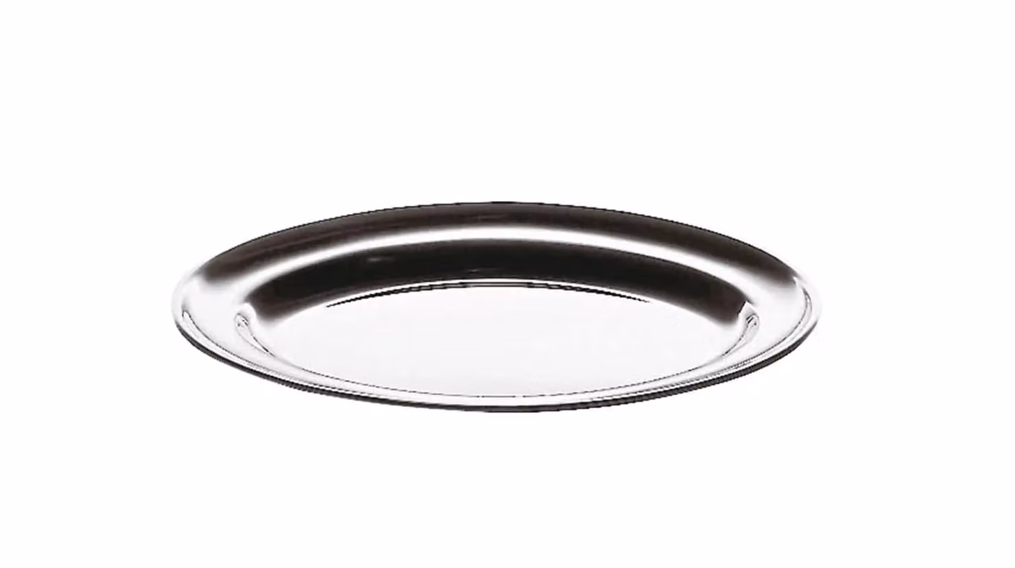 Vassoio Ovale Con Bordo Cm 40 Inox