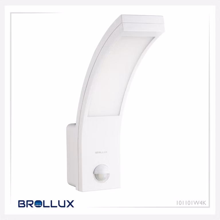 BROLLUX Luce da esterno a LED con rilevatore di movimento IP54 10W Lampada a parete con sensore bianco
