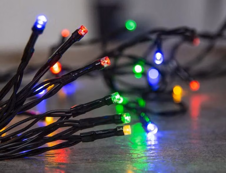 Catena luminosa MagicHome Natale CEIBO, 192 LED multicolor, 8 funzioni, timer, 3xAA, per esterni, illuminazione, L-14,30 m