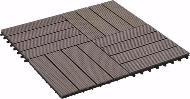 Set di 22 piastrelle per decking vidaXL in WPC marrone, L 30 cm x P 30 cm