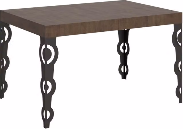 Tavolo allungabile moderno Karayan di Bs Com in noce con telaio antracite L/P/H: 140 x 90 x 77 cm (estendibile fino a 400 cm)