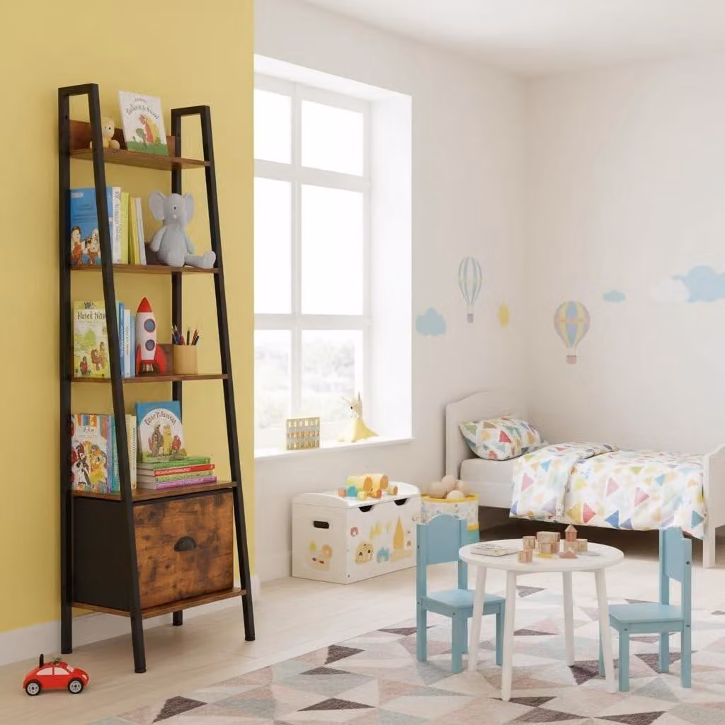 Libreria colorata per bambini con 5 ripiani