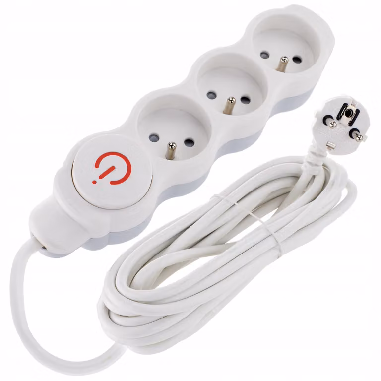 Ciabatta multipresa Bemko, lunghezza 3 metri, 3 prese, con interruttore, cavo 3x1,5mm²