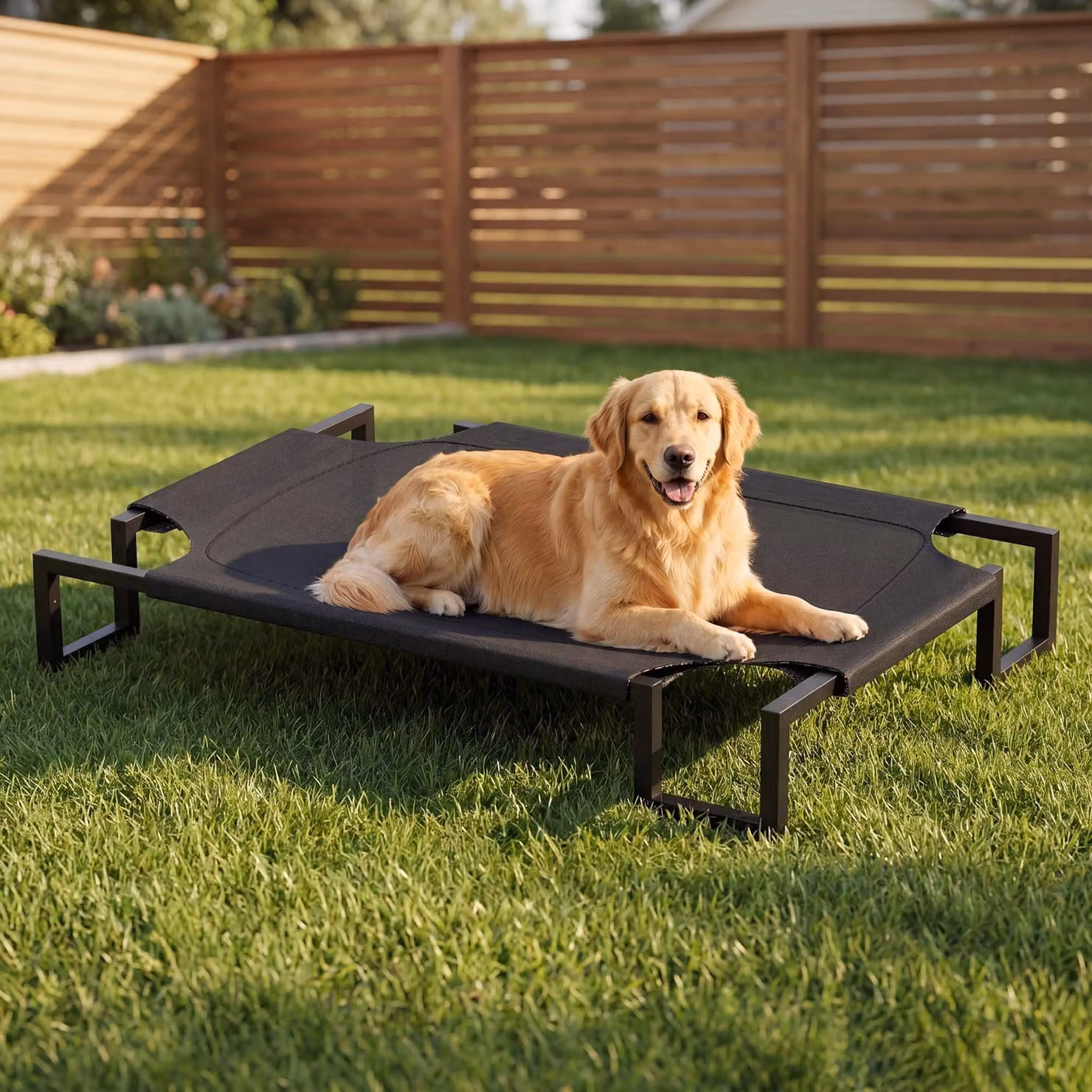 Omgoods - Cuccia rialzata per cani di grossa taglia - Design traspirante e rinfrescante, ideale per interni ed esterni