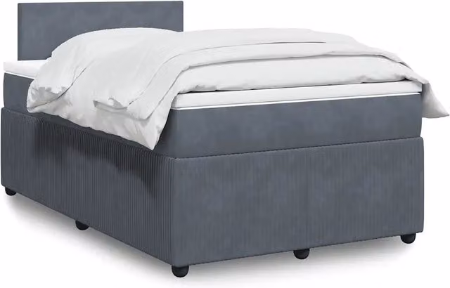 Giroletto a Molle con Materasso Grigio Scuro 120x190 cm Velluto 3287681