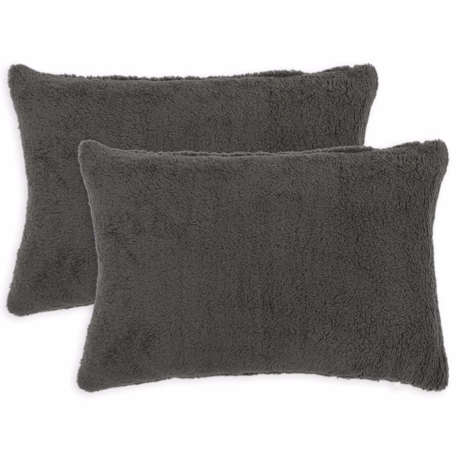 Set di 2 federe vidaXL HEERLEN in tessuto bouclé grigio scuro, L 40 cm x P 60 cm