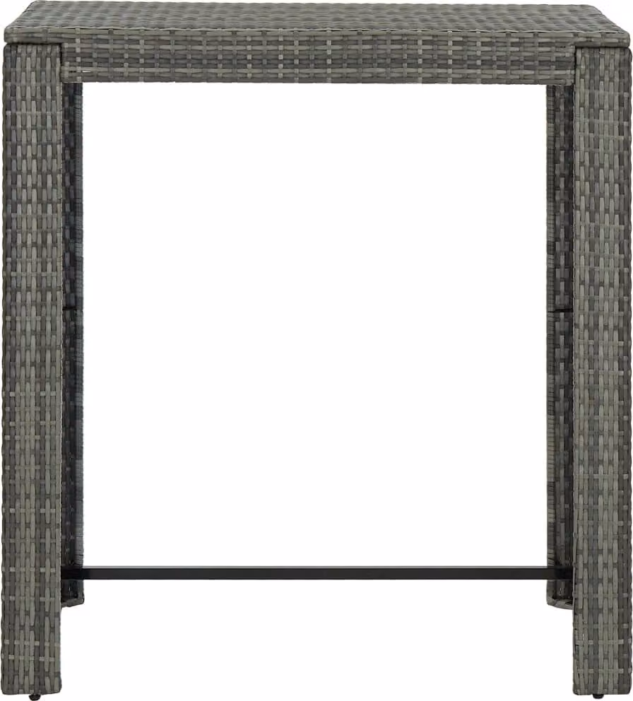 Tavolo da Bar da Giardino Grigio 100x60,5x110,5 cm Polyrattan