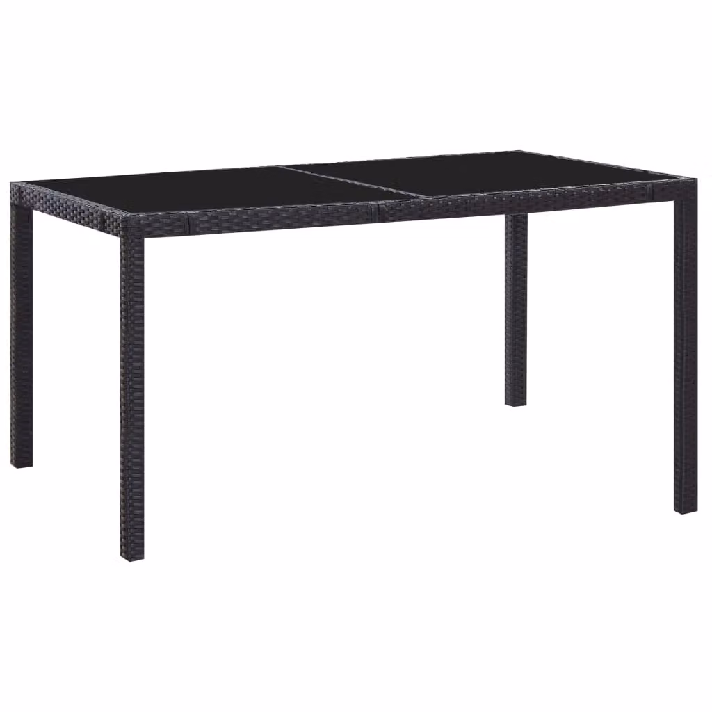 vidaXL set da pranzo da giardino 7 pezzi in polirattan nero