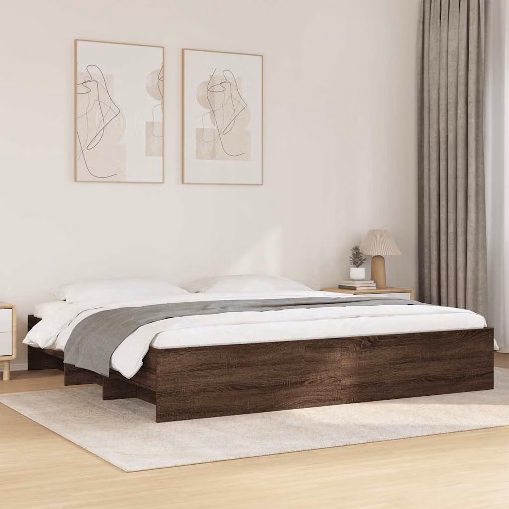 Giroletto vidaXL in legno Rovere Marrone con doghe fisse, L/P: 200 x 200 cm