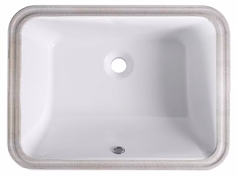 Lavabo in Vetroceramica rettangolare, bianco, dimensioni 515x385x200 mm