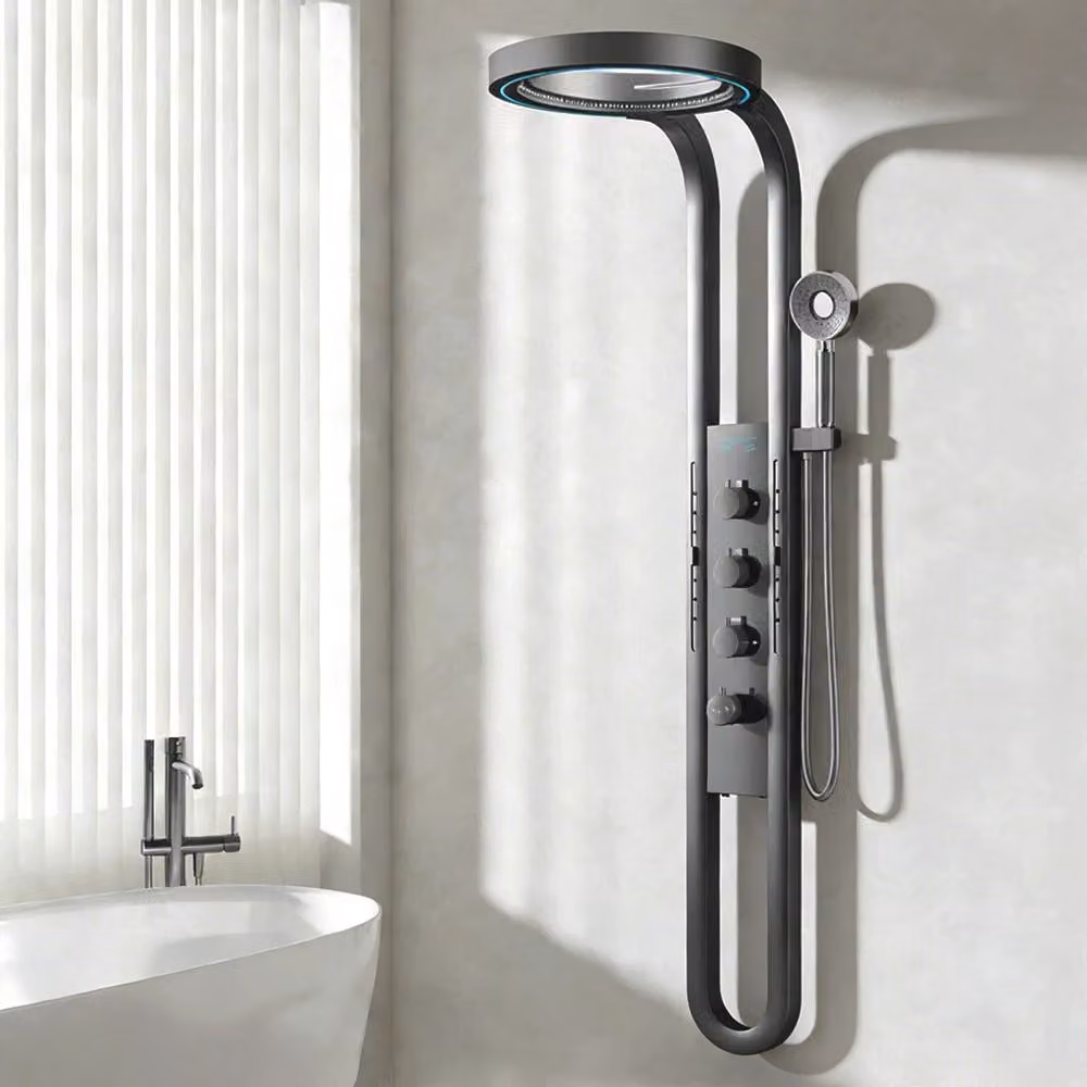 Sistema doccia - Display digitale - Lega di alluminio - Getto a cascata