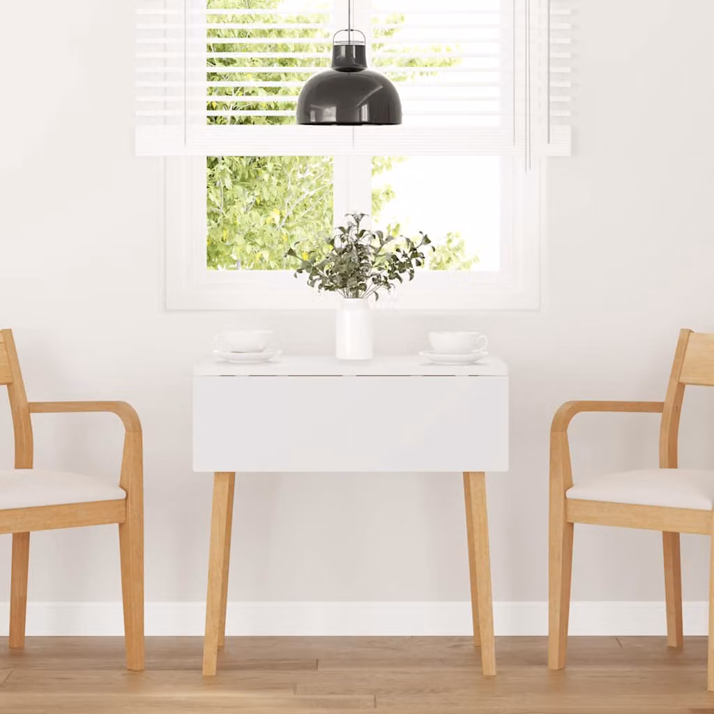 vidaXL Tavolo da Pranzo Moderno in Legno Massello di Hevea, Rettangolare, Marrone e Bianco