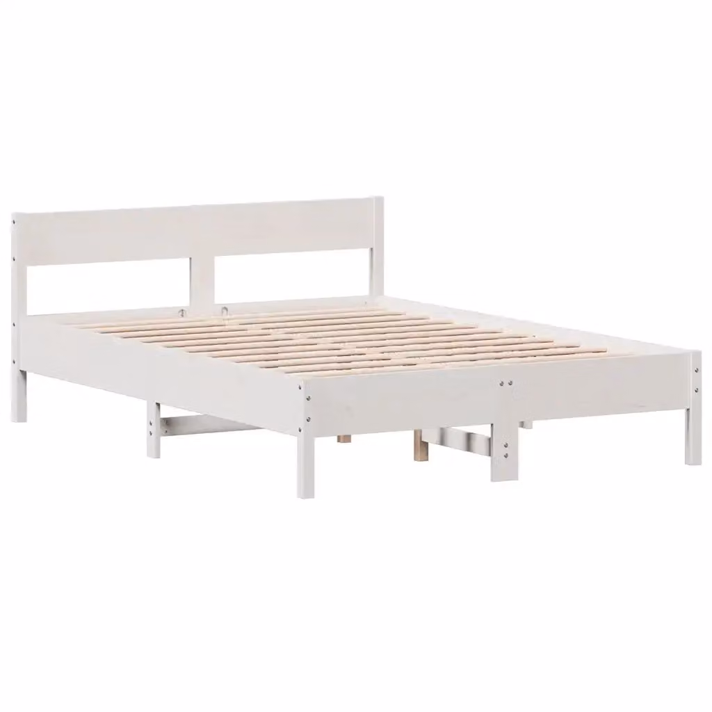 Struttura Letto Design Mania in Legno Massello di Pino Bianco con Stile Rustico L/P/H: 160 x 200 x 71.5 cm – 2
