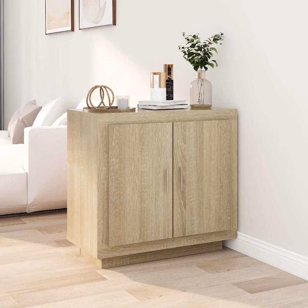 Credenza moderna vidaXL in legno compensato color rovere Sonoma, L 80 cm x P 40 cm x H 75 cm