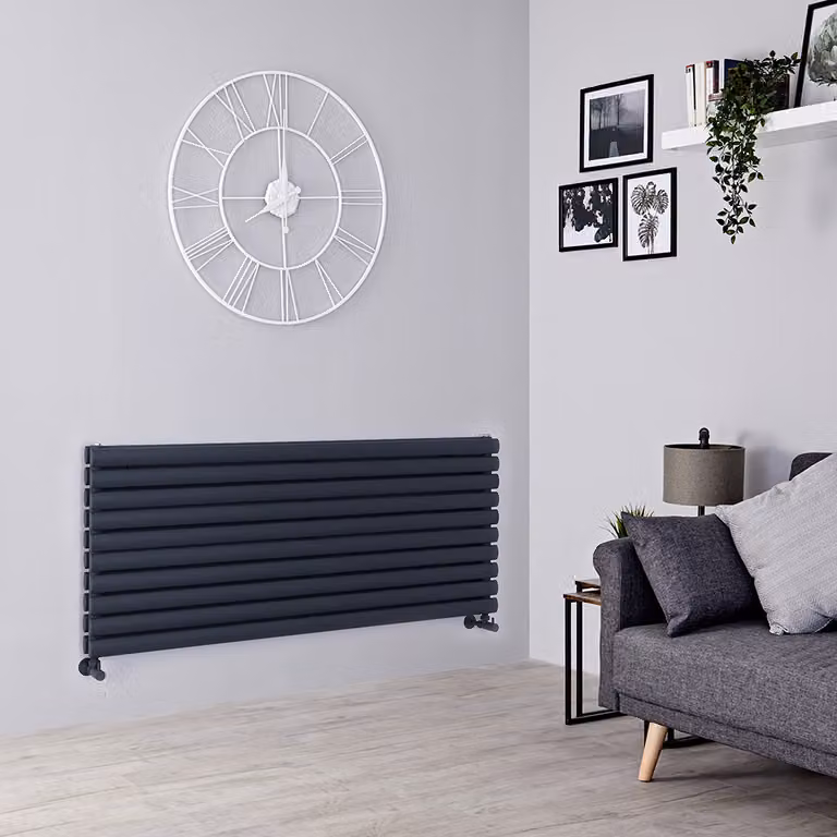 Radiatore di Design Orizzontale - Pannello Doppio - 590mm x 1400mm - Antracite - Revive