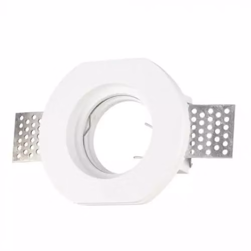 Portafaretto LED da Incasso Rotondo GU10 e GU5.3 (MR16) Corpo in Gesso Bianco